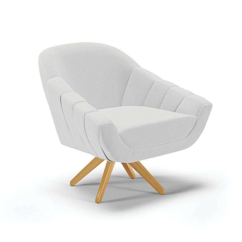 Kit 1 Namoradeira E 2 Poltronas Giratória Linho A05 Cinza - 6