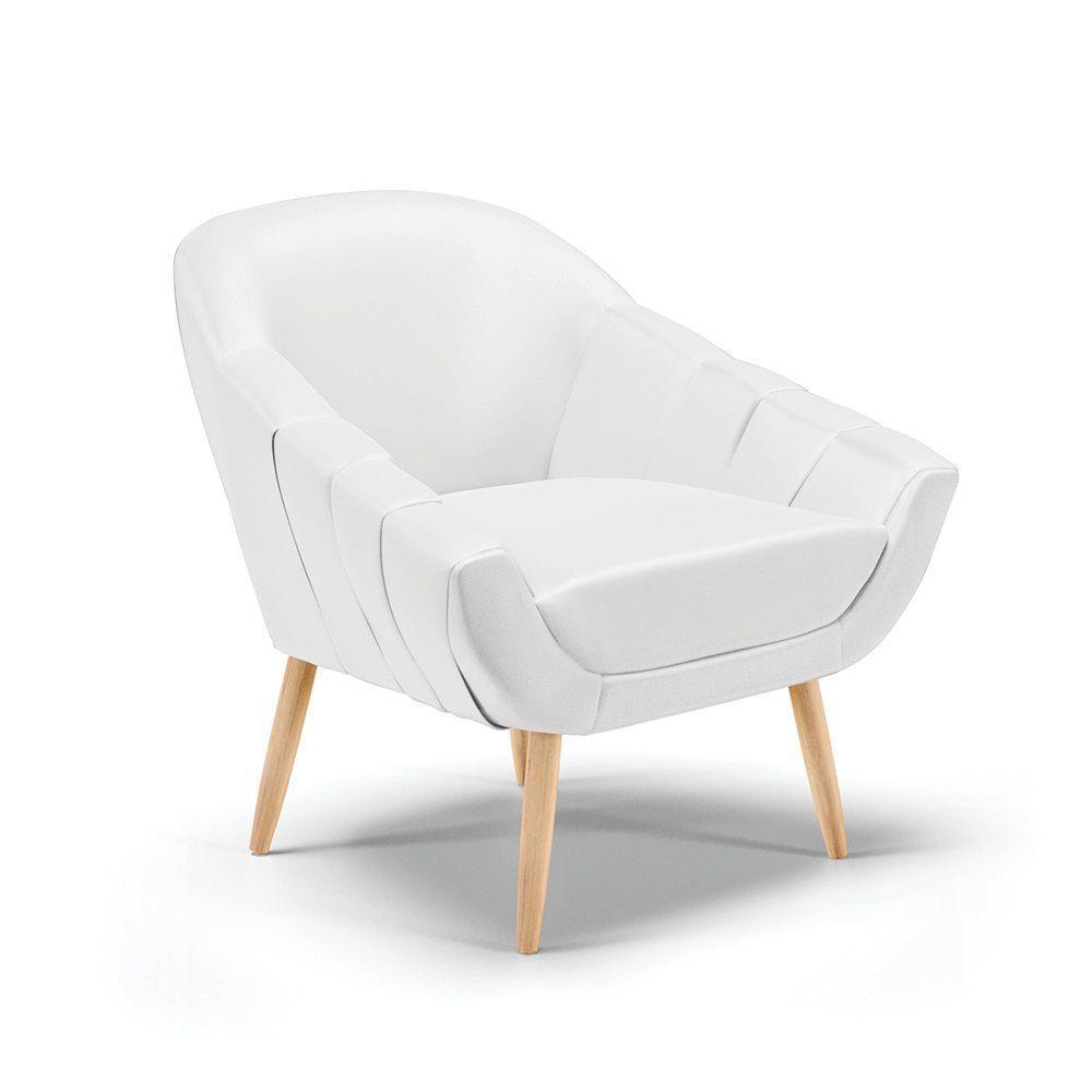 Kit 01 Namoradeira E 02 Poltronas Corino Branco Natural - 6