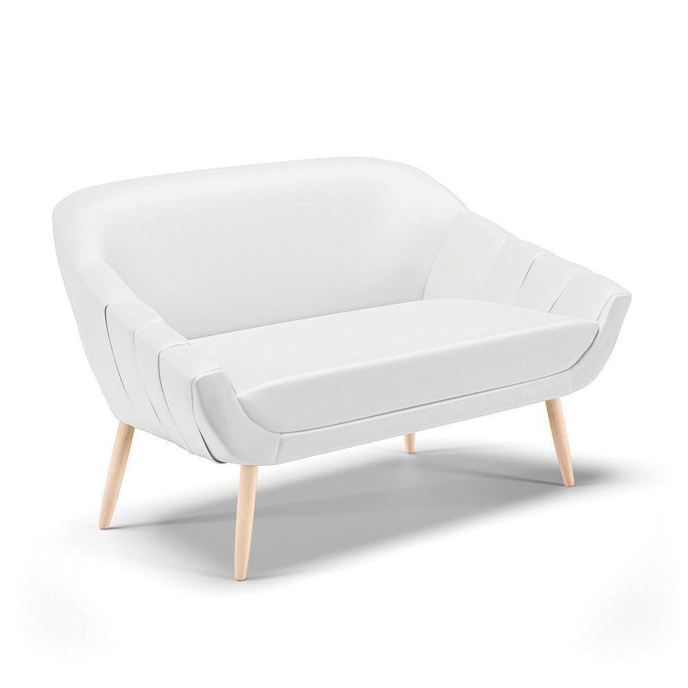 Kit 01 Namoradeira E 02 Poltronas Corino Branco Natural - 7