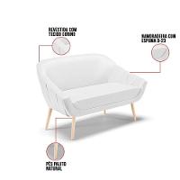 Kit 01 Namoradeira E 02 Poltronas Corino Branco Natural - 5