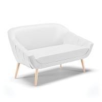 Kit 01 Namoradeira E 02 Poltronas Corino Branco Natural - 7