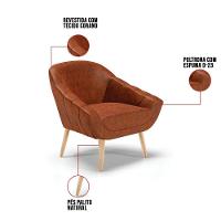 Kit 01 Namoradeira E 02 Poltronas Corano Natural Nozes