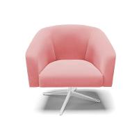 Kit 02 Poltronas Giratória Stella Suede Base Cromada Rose - 7