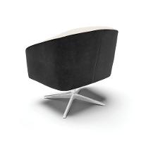 Kit 2 Poltronas Corano Preto Com Linho Bege A19 - 5