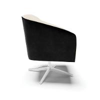 Kit 2 Poltronas Corano Preto Com Linho Bege A19 - 6