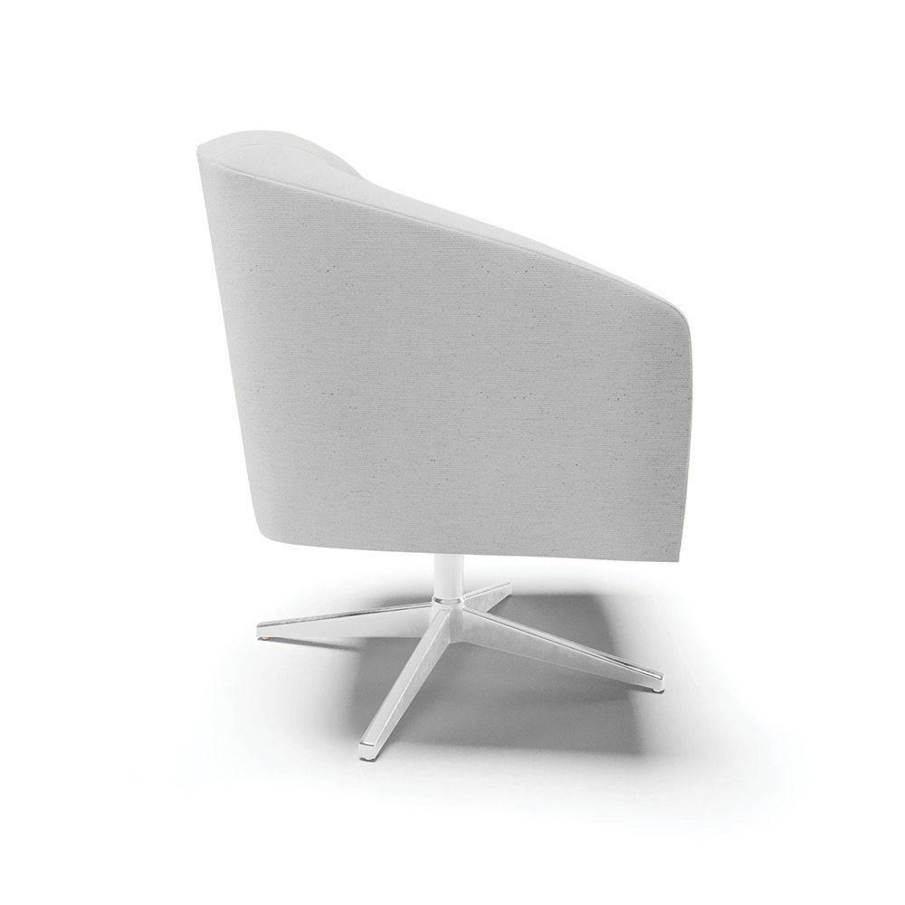 Kit 02 Poltronas Linho Cinza A05 Base Cromada - 6