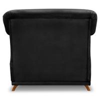 Kit 2 Poltronas Veludo Preto Pés Castanho