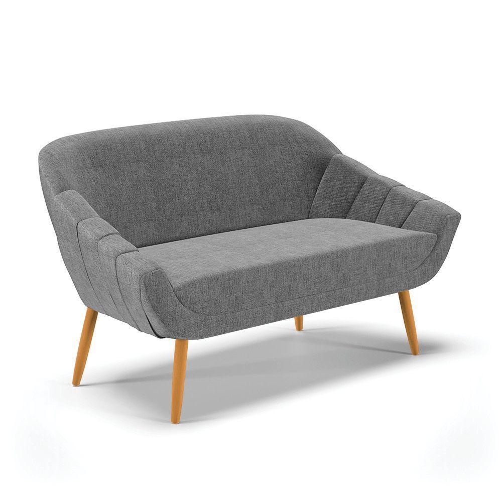 Kit 1 Namoradeira E 2 Poltronas Linho Castanho A26 Grafite - 7