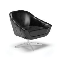 Poltrona Giratória Corano Base Cromada Preto - 1