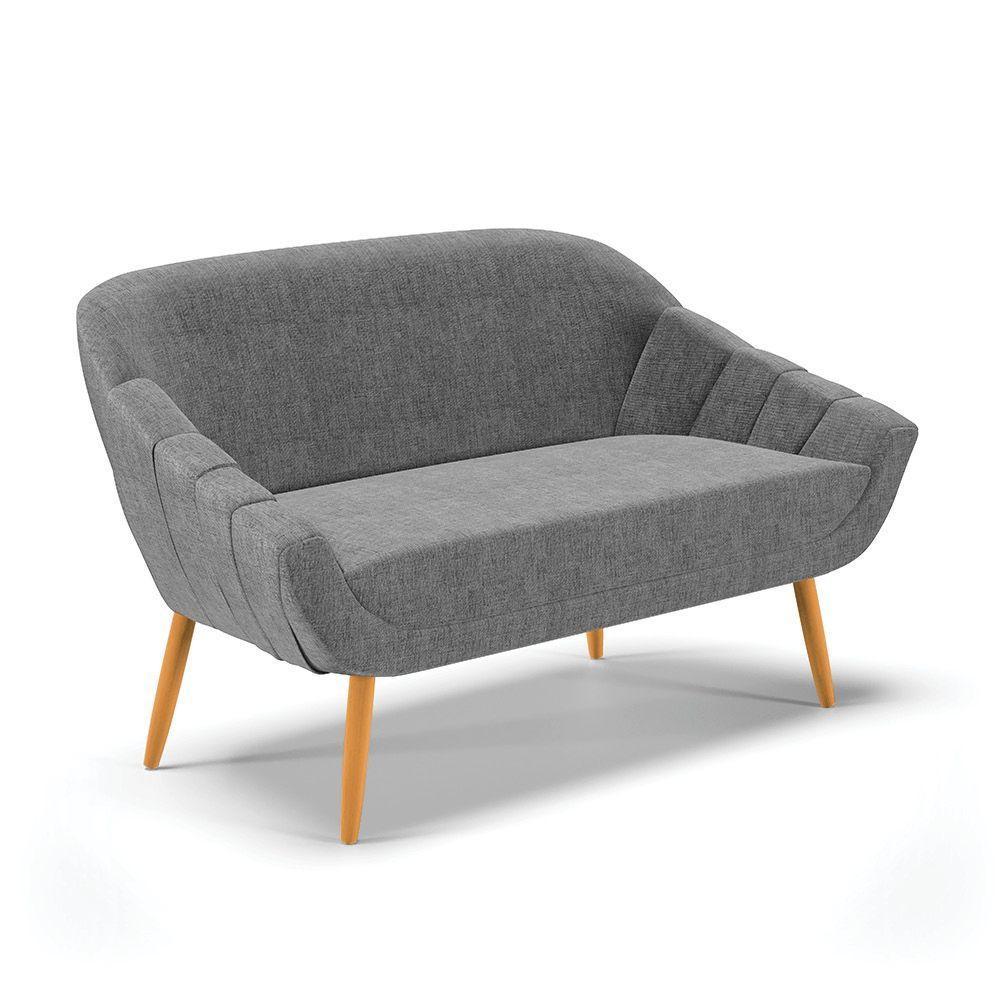 Kit 1 Namoradeira E 2 Poltronas Giratória Linho Grafite A26 - 6