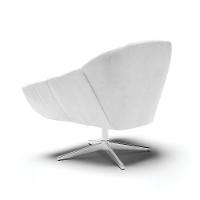 Kit 02 Poltronas Giratória Corano Branco Base Cromada - 5