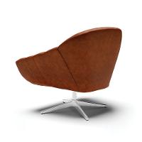 Poltrona Giratória Corano Base Cromada Nozes - 5