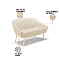 Kit 01 Namoradeira E 02 Poltronas Corino Natural Bege - 5