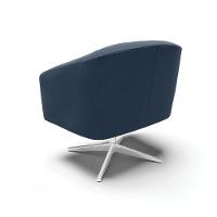 Poltrona Giratória Stella Suede Base Cromada Azul Marinho - 5