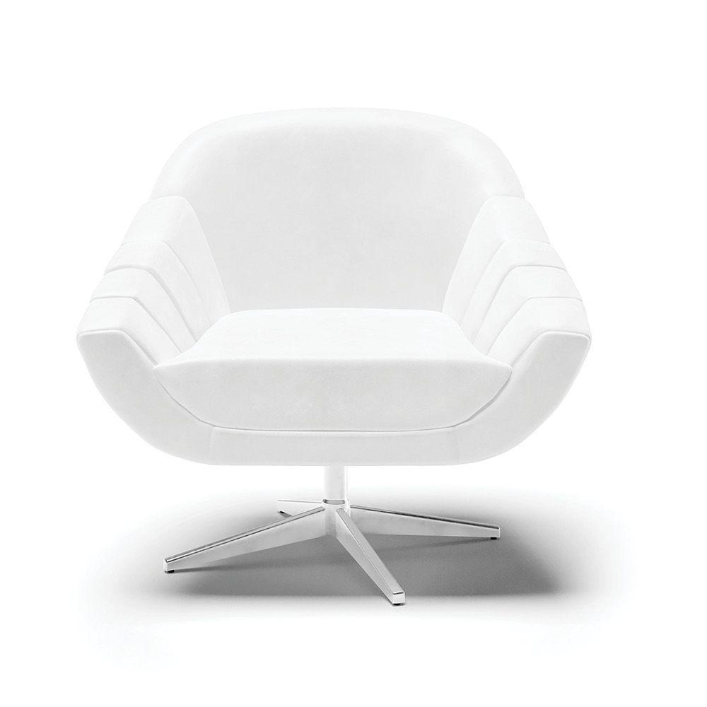 Poltrona Giratória Corano Base Cromada Branco - 7