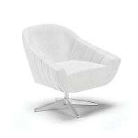 Poltrona Giratória Corano Base Cromada Branco - 1