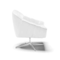 Poltrona Giratória Corano Base Cromada Branco - 6