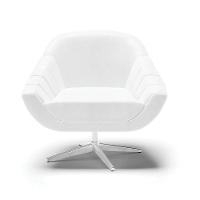 Poltrona Giratória Corano Base Cromada Branco - 7