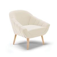 Kit 01 Namoradeira E 02 Poltronas Veludo Bege Natural - 6