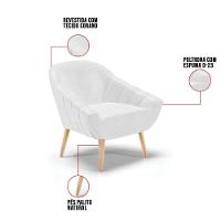 Kit 01 Namoradeira E 02 Poltronas Corano Branco Natural