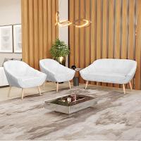 Kit 01 Namoradeira E 02 Poltronas Corano Branco Natural - 8