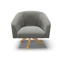 Kit 02 Poltronas Giratória Stella Suede Grafite - 13