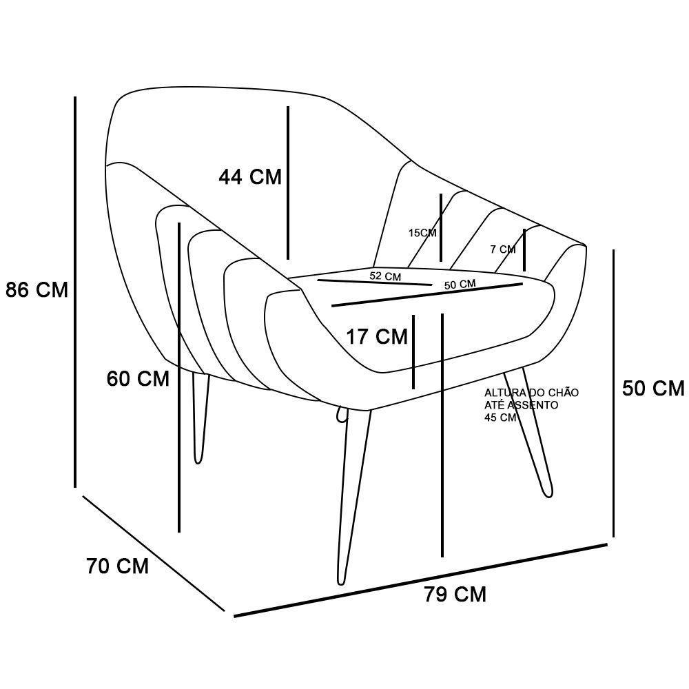 Kit 01 Namoradeira E 02 Poltronas Linho Bege A19 Natural - 2