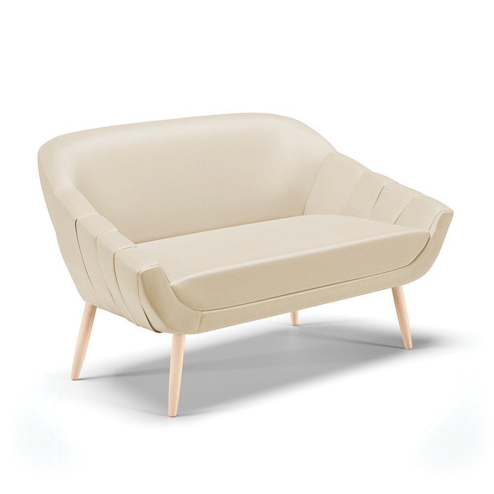 Kit 01 Namoradeira E 02 Poltronas Corino Bege Natural - 2