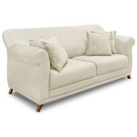 Kit Poltrona E Sofá 2 Lugares 1,80m Veludo Bege - 8