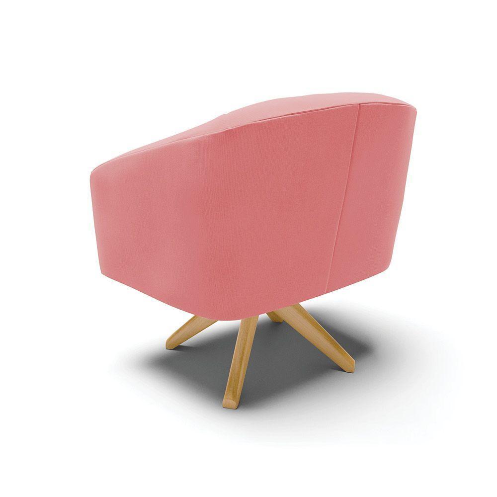 Kit 02 Poltronas Giratória Stella Suede Rosê - 5
