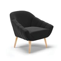 Kit 01 Namoradeira E 02 Poltronas Suede Natural Preto - 6