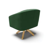 Poltrona Giratória Stella Veludo Base Madeira Ma30 - D'rossi Cor Verde - 5