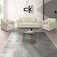 Kit Poltrona E Sofá 2 Lugares 1,60m Veludo Bege - 9