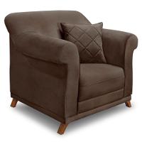 Kit Poltrona E Sofá 2 Lugares 1,80m Veludo Marrom