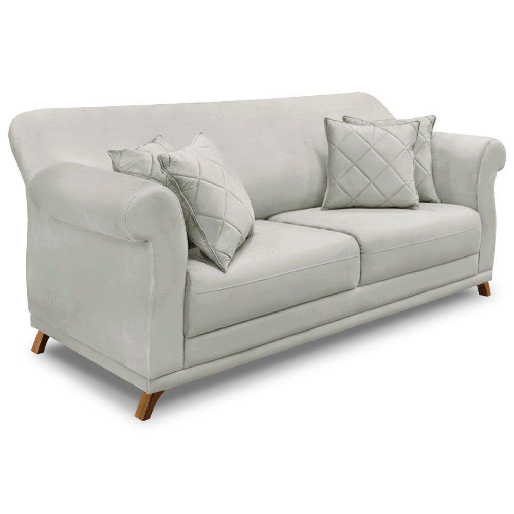 Kit 2 Poltronas E Sofá 2 Lugares 1,60m Veludo Cinza Prata - 7