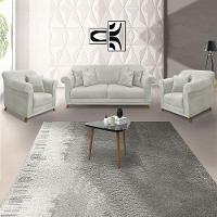 Kit 2 Poltronas E Sofá 2 Lugares 1,60m Veludo Cinza Prata - 8