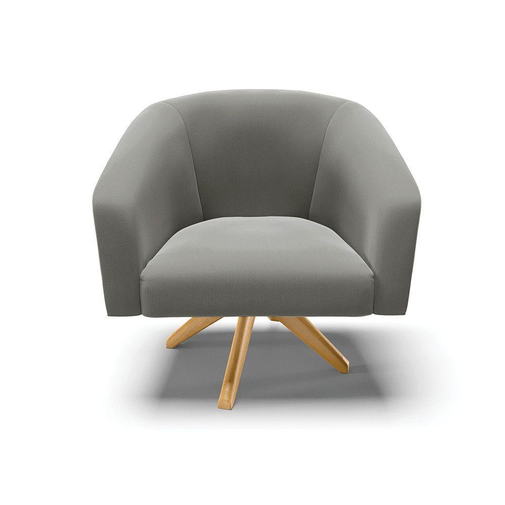 Kit 02 Poltronas Giratória Stella Suede Grafite - 7