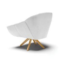 Kit 02 Poltronas Giratória Corano Branco Base Madeira Ma30 - 5