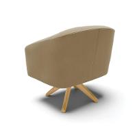 Kit 02 Poltronas Giratória Stella Suede Marrom Rato - 5