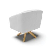 Kit 02 Poltronas Giratória Stella Linho Cinza A05 - 5