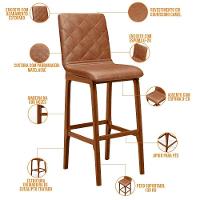 Kit 04 Banquetas Altas Cozinha De Jantar Fixa Zoe B04 Camel - 7