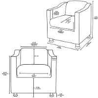 Kit 6 Poltronas Decorativas Para Recepção Courino Marrom - 2