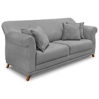 Kit 2 Poltronas E Sofá 2 Lugares 1,60m Veludo Cinza Grafite