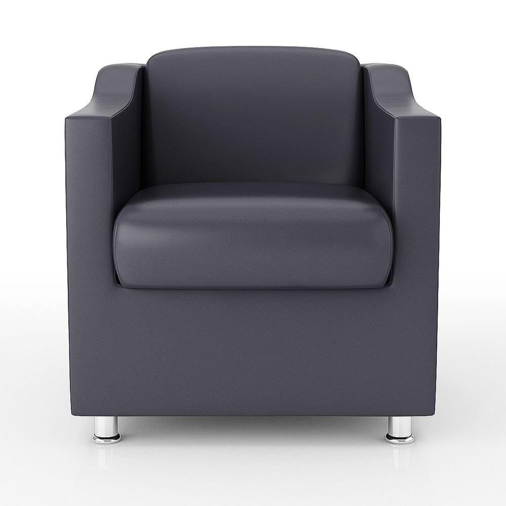 Kit 10 Poltronas Decorativas Recepção Sala Courino Cinza - 4