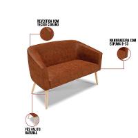 Kit 01 Namoradeira 02Lug E 02 Poltronas Stella Nozes Natural - 5