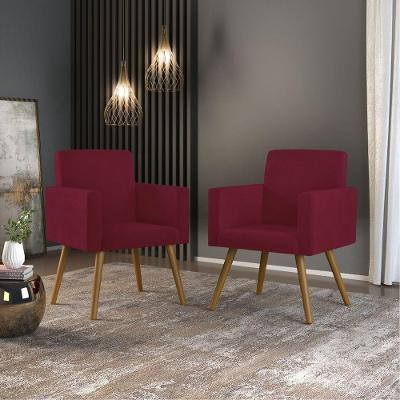Kit 02 Poltronas Decorativa Nina Sala marsala