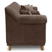 Kit 2 Poltronas E Sofá 2 Lugares 1,80m Marrom Pés Castanho - 6