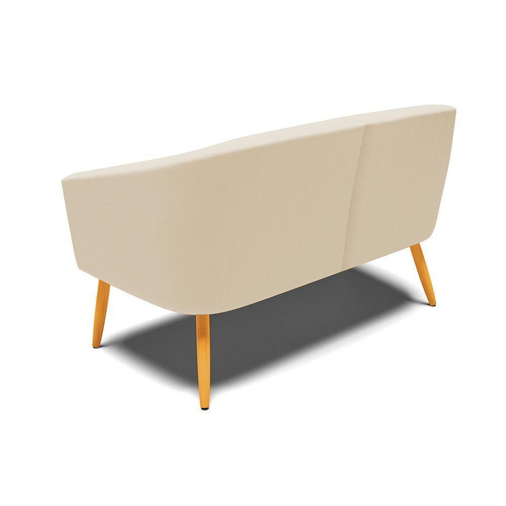 Namoradeira 02 Lugares Stella Linho Pés Palito Castanho - D'rossi Cor A27 Areia - 5