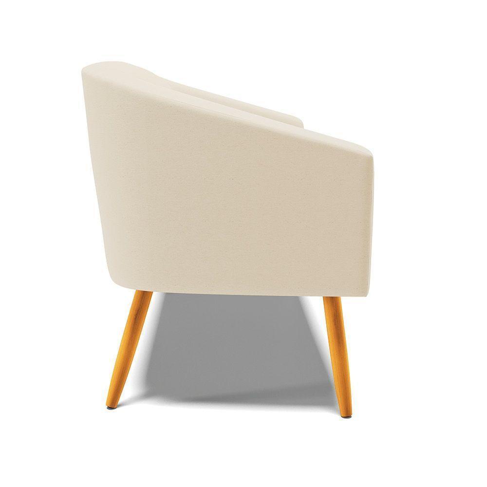 Namoradeira 02 Lugares Stella Linho Pés Palito Castanho - D'rossi Cor A27 Areia - 6