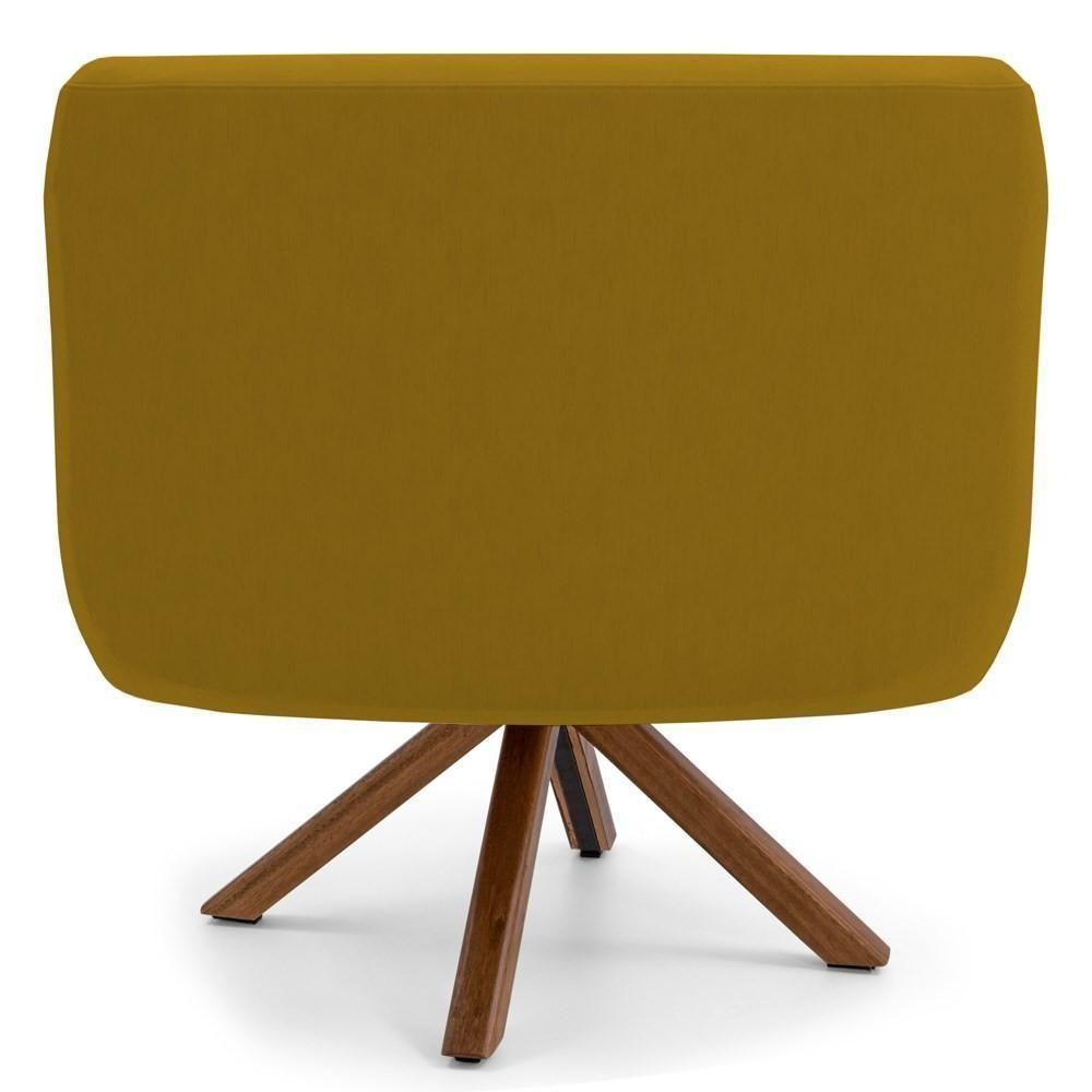 Kit 2 Poltronas Giratórias Base Madeira B-279 Mostarda - 4